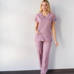 Gül Kurusu Likralı Forma Takım Flex Kumaş Scrubs 