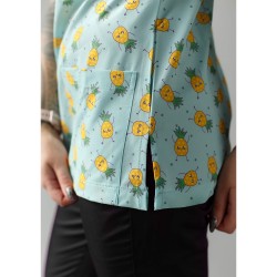 Ananas Desenli Likralı (Esnek) Greys (Yarasa Kol) Cerrahi Takım Ananas Desenli Likralı (Esnek) Greys (Yarasa Kol) Cerrahi Takım