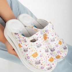 2026 Kadın Kedi Yonca Desenli Ortopedik Airmax Sabo Terlik