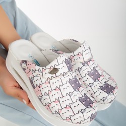 2026 Kadın Sevimli Kediler Desenli Ortopedik Airmax Sabo Terlik