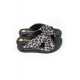 Gri Leopar Desenli Çapraz Air Sandalet Sabo Terlik Gri Leopar Desenli Çapraz Air Sandalet Sabo Terlik