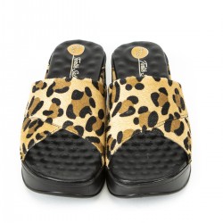 Leopar Desenli Tek Bant Air Sandalet Sabo Terlik