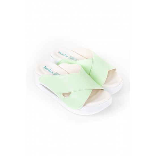 Mint Yeşili Çapraz Air Sandalet Sabo Terlik