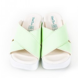 Mint Yeşili Çapraz Air Sandalet Sabo Terlik
