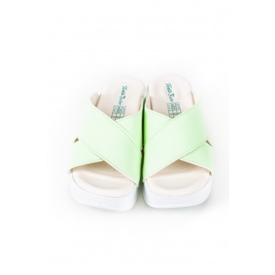 Mint Yeşili Çapraz Air Sandalet Sabo Terlik