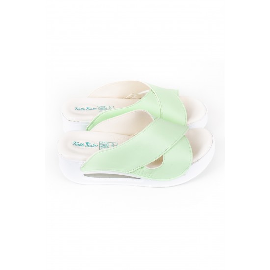Mint Yeşili Çapraz Air Sandalet Sabo Terlik