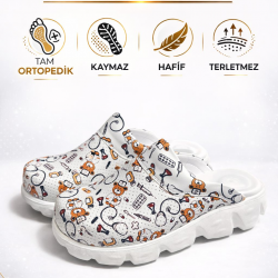 Orjinal Yeni Konfor Hafif Taban Ortopedik Ayıcık Desenli Sabo Terlik  